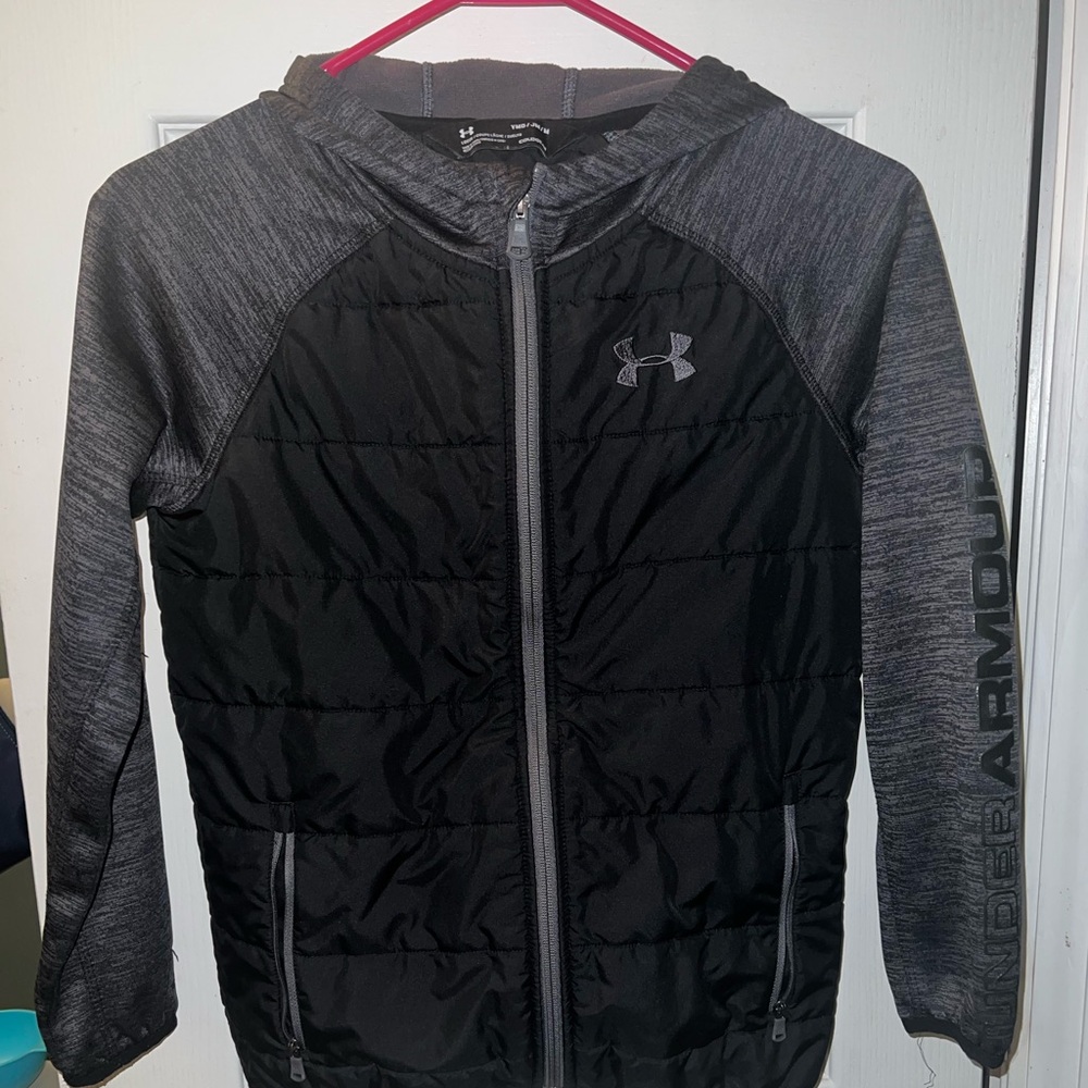 Under Armour Kids Charcoal and Black Full-Zip Hoodie